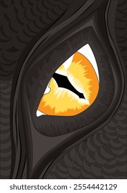 Black dragon eye Digital Art background Vector