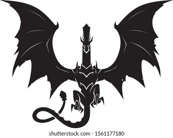 Black Dragon Fantasy Artwork, Front Glide