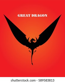 Black Dragon. Flying dragon.