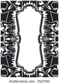 Black dragon frame. Vector