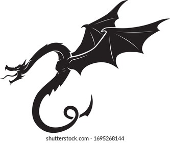 Black Dragon Glide Silhouette Cut out