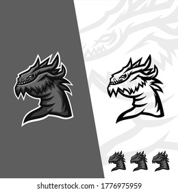 Soporte para logotipo de juegos de la cabeza del dragón negro
