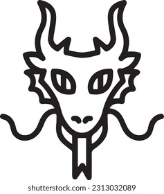 Black dragon icon isolated on white background symbol