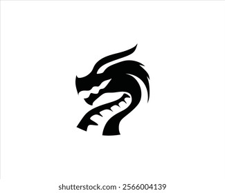 black dragon image vector illustration logo design