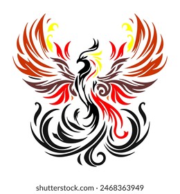 Black Dragon Indonesian Mythology. A minimalist 2D line vector of a dragon on a white background. The dragon is in a powerful pose, with wings spread wide and tail artistically curled.