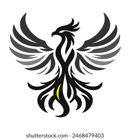 Black Dragon Indonesian Mythology. A minimalist 2D line vector of a dragon on a white background. The dragon is in a powerful pose, with wings spread wide and tail artistically curled.