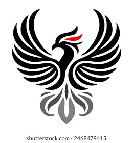 Black Dragon Indonesian Mythology. A minimalist 2D line vector of a dragon on a white background. The dragon is in a powerful pose, with wings spread wide and tail artistically curled.