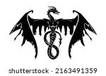 Black Dragon Ink Design, Winged Fantasy Creature