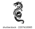 Black Dragon, isolated on white