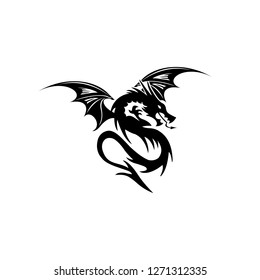 Black Dragon Logo Stock Vector (Royalty Free) 1271312335