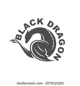 Vector de diseño del logotipo del dragón negro
