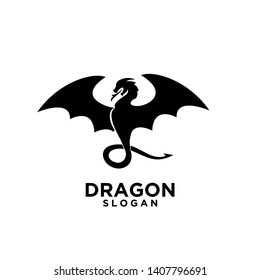 black dragon logo icon design vector illustration
