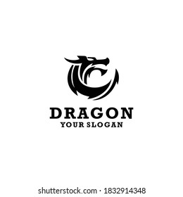 ilustración vectorial del icono del logotipo del dragón negro