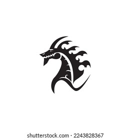 black dragon logo illustration abstract vector design