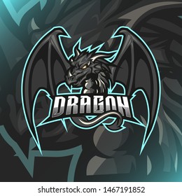 Black Dragon Logo Mascot For Teammate