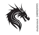 Black Dragon Logo Vector on White Background
