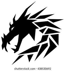 Black Dragon Low Poly Icon Stock Vector (Royalty Free) 438530692 ...