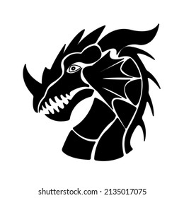 Black dragon on white background