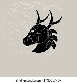 Black Dragon on White Sketch Paper Background in Golden Ratio Design, Suitable for Logo, Scrapbook Decoration, and Sticker.
