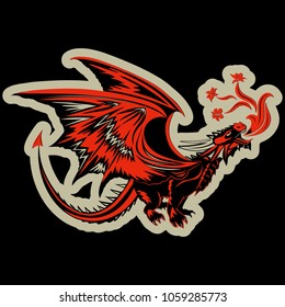 black dragon with red wings