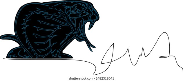 black dragon silhouette vector illustration