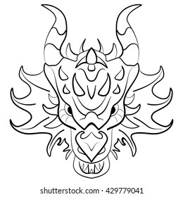 Black Dragon Tattoo Design On White Stock Vector (Royalty Free ...