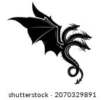 Black Dragon with Three Heads