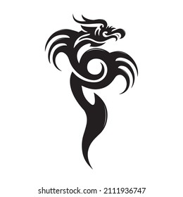 Black dragon tribal vector illustration