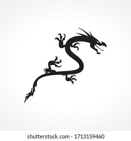 Black dragon, vector graphic design element