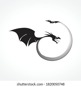 black dragon, vector graphic design element