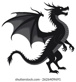  black dragon vector illustration ..