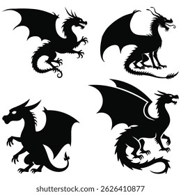  black dragon vector illustration .. 