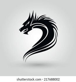 black dragon. vector illusutration