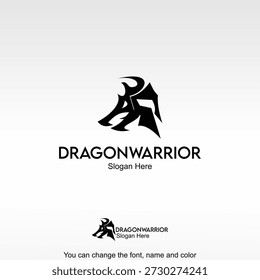 Black Dragon Warrior Logo Template Design Vector. An abstract dragon form representing energy, toughness, and agility.
