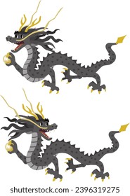 Black dragon of the Year of the Dragon.