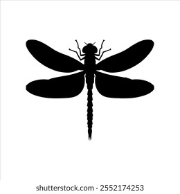 Preto dragonfly silhueta vetor ilustração sobre fundo branco