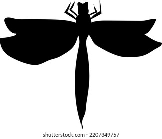 black dragonfly silhouette vector logo