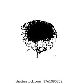 Diseño de manchas de tinta negra en el dibujo. Placa acuarela sobre fondo blanco.  Resumen de ilustración vectorial artística. Pintura de la textura del sello aislado