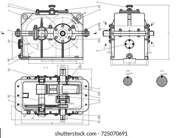 black drawing on a white background, engineering