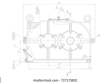 black drawing on a white background, engineering