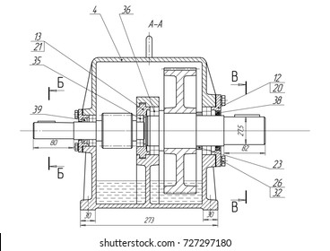 black drawing on a white background, engineering
