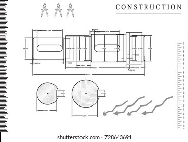 black drawing on a white background, engineering