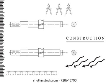 black drawing on a white background, engineering