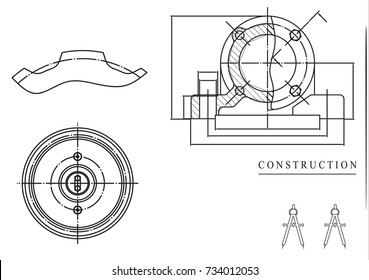 black drawing on a white background, engineering