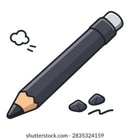 Black drawing pencil and