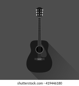 Black Dreadnought Acoustic Guitar