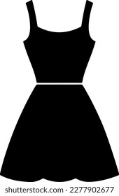 Black dress icon flat vector illustration
