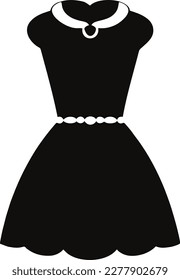 Icono de vestido negro ilustración vectorial plana