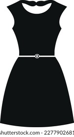 Black dress icon flat vector illustration