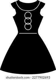 Black dress icon flat vector illustration